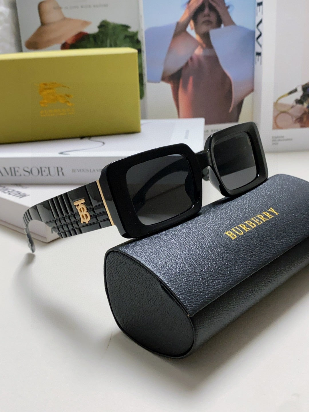 Burberry Square Gray Lens Sunglasses for Men & Women - 416065 - detail image 7