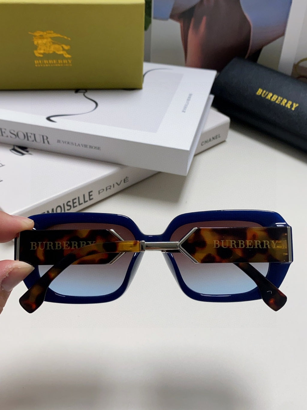 Burberry Rectangular Gray Lens Sunglasses for Men & Women - 416066 - detail image 4