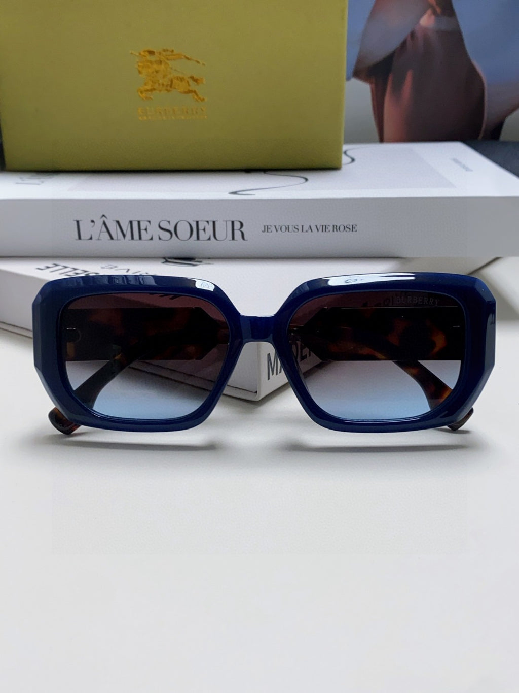 Burberry Rectangular Gray Lens Sunglasses for Men & Women - 416066 - detail image 6