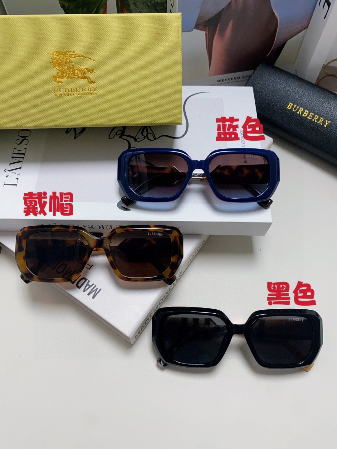 Burberry Rectangular Gray Lens Sunglasses for Men & Women - 416066 - detail image 9