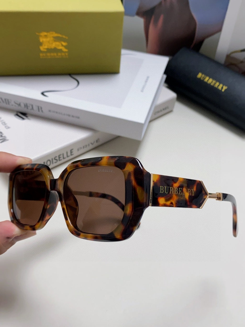 Burberry Rectangular Gray Lens Sunglasses for Men & Women - 416067 - detail image 5