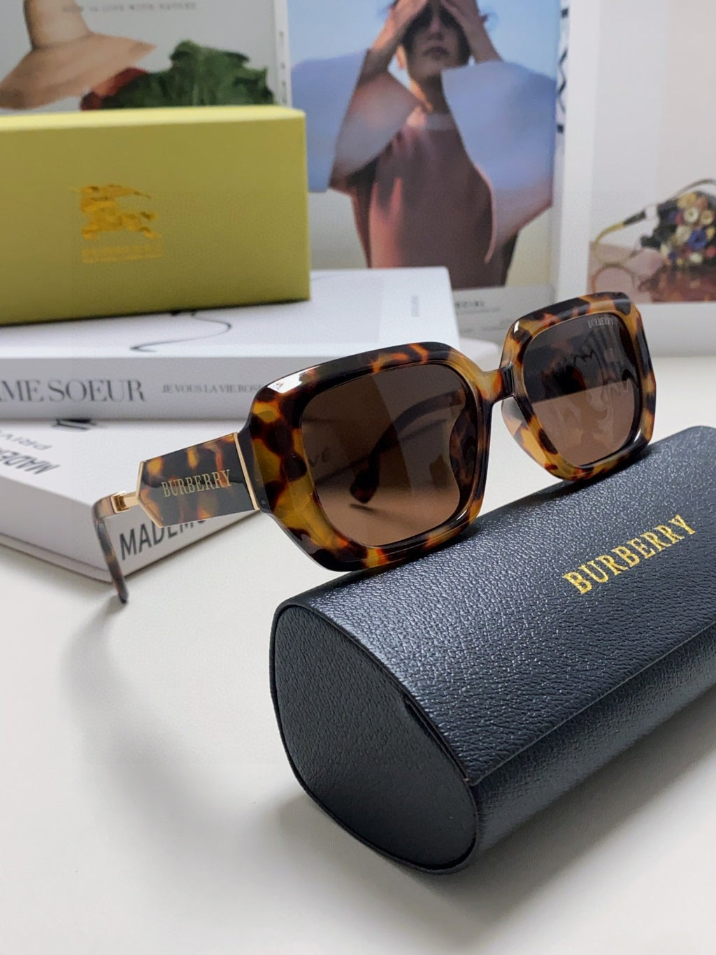 Burberry Rectangular Gray Lens Sunglasses for Men & Women - 416067 - detail image 7