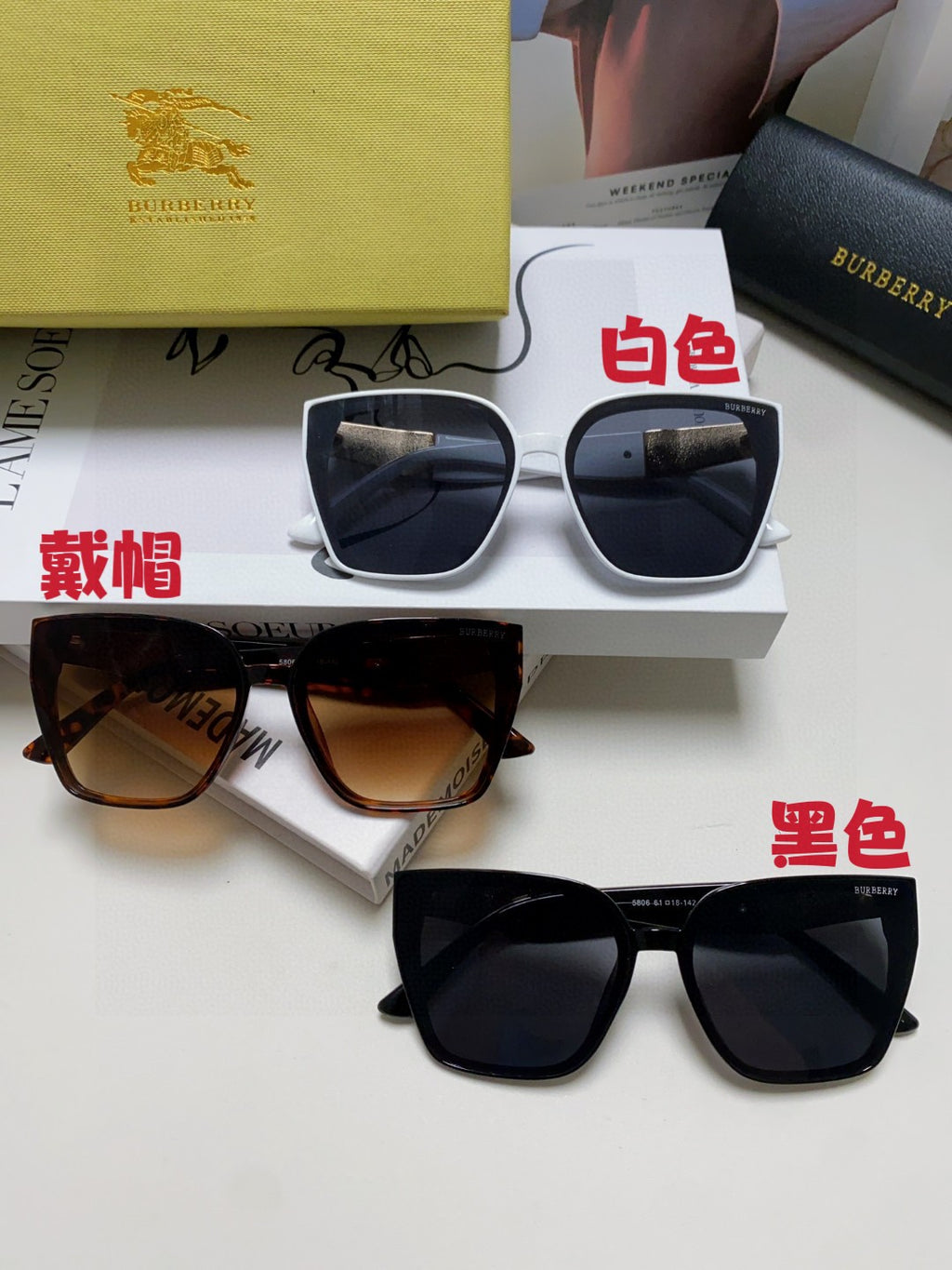 Burberry Fashion Blue Lens Sunglasses for Men & Women - 449616 - detail image 9