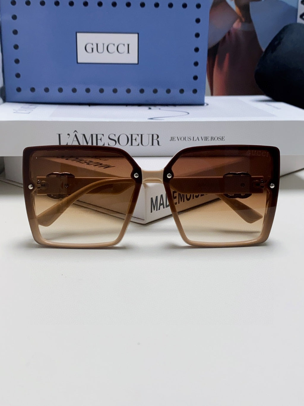 Gucci Oversized Brown Lens Sunglasses for Women - 448821 - detail image 6