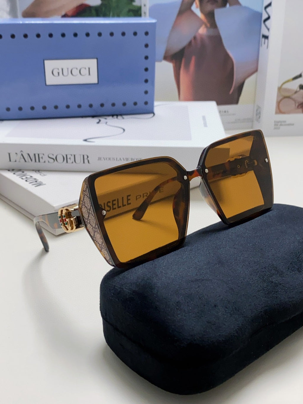 Gucci Oversized Brown Lens Sunglasses for Women - 448823 - detail image 7