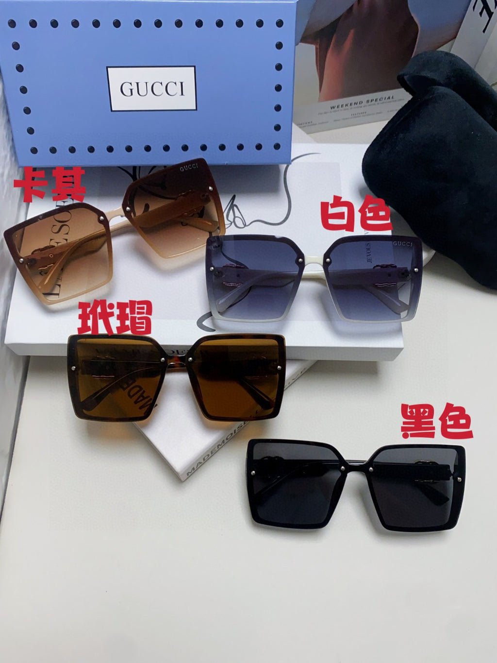 Gucci Oversized Brown Lens Sunglasses for Women - 448823 - detail image 9
