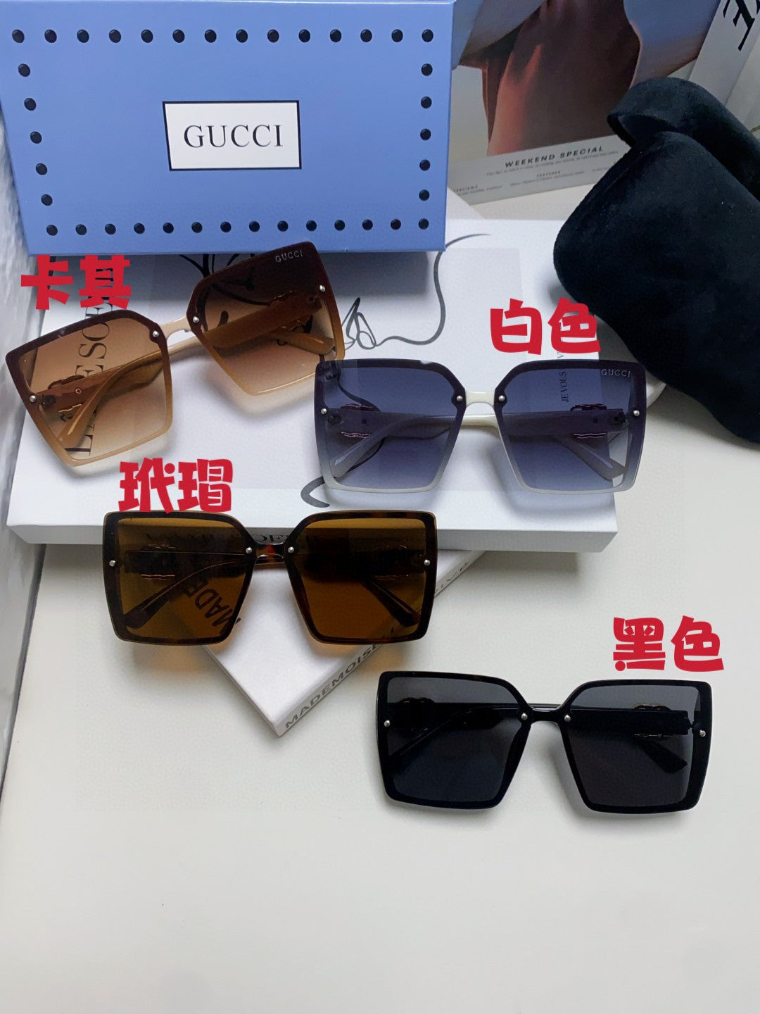 Gucci Oversized Brown Lens Sunglasses for Women - 448823 - detail image 9