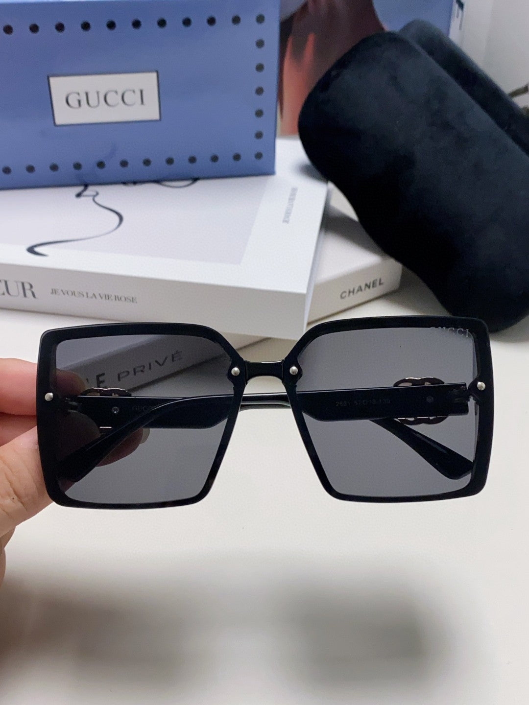 Gucci Oversized Black Lens Sunglasses for Women - 448824 - detail image 3