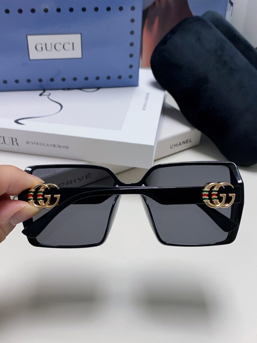Gucci Oversized Black Lens Sunglasses for Women - 448824 - detail image 4