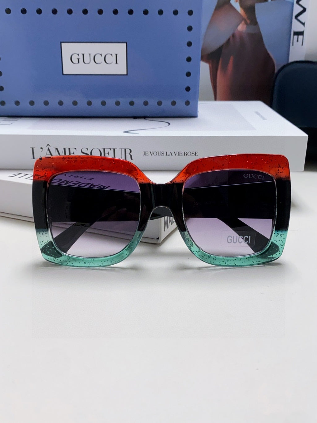 Gucci Oversized Gray Lens Sunglasses for Men & Women - detail image 6