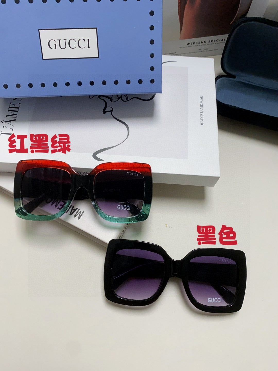 Gucci Oversized Gray Lens Sunglasses for Men & Women - detail image 9