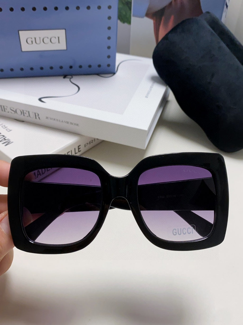 Gucci Oversized Silver Lens Sunglasses for Men & Women - 448826 - detail image 3