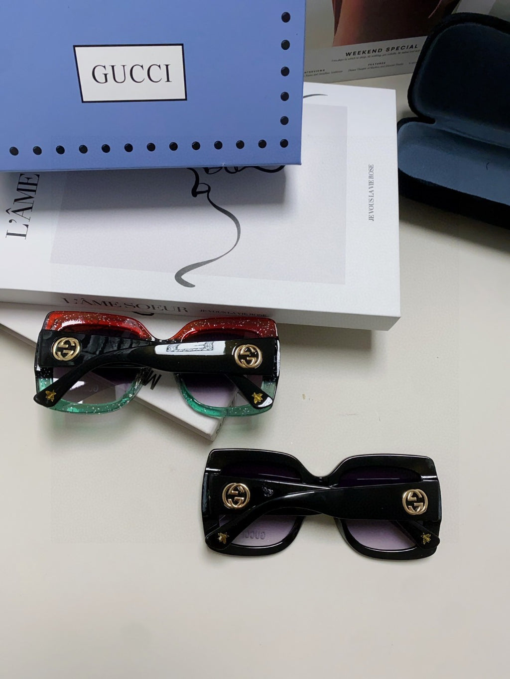 Gucci Oversized Silver Lens Sunglasses for Men & Women - 448826 - detail image 8