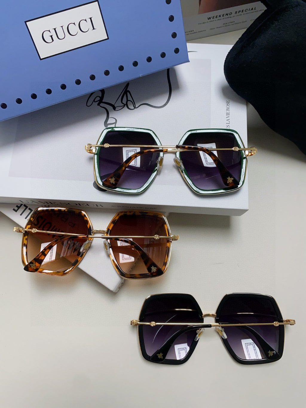 Gucci GG0106 Fashion Red Lens Sunglasses for Women - 448827 - detail image 8