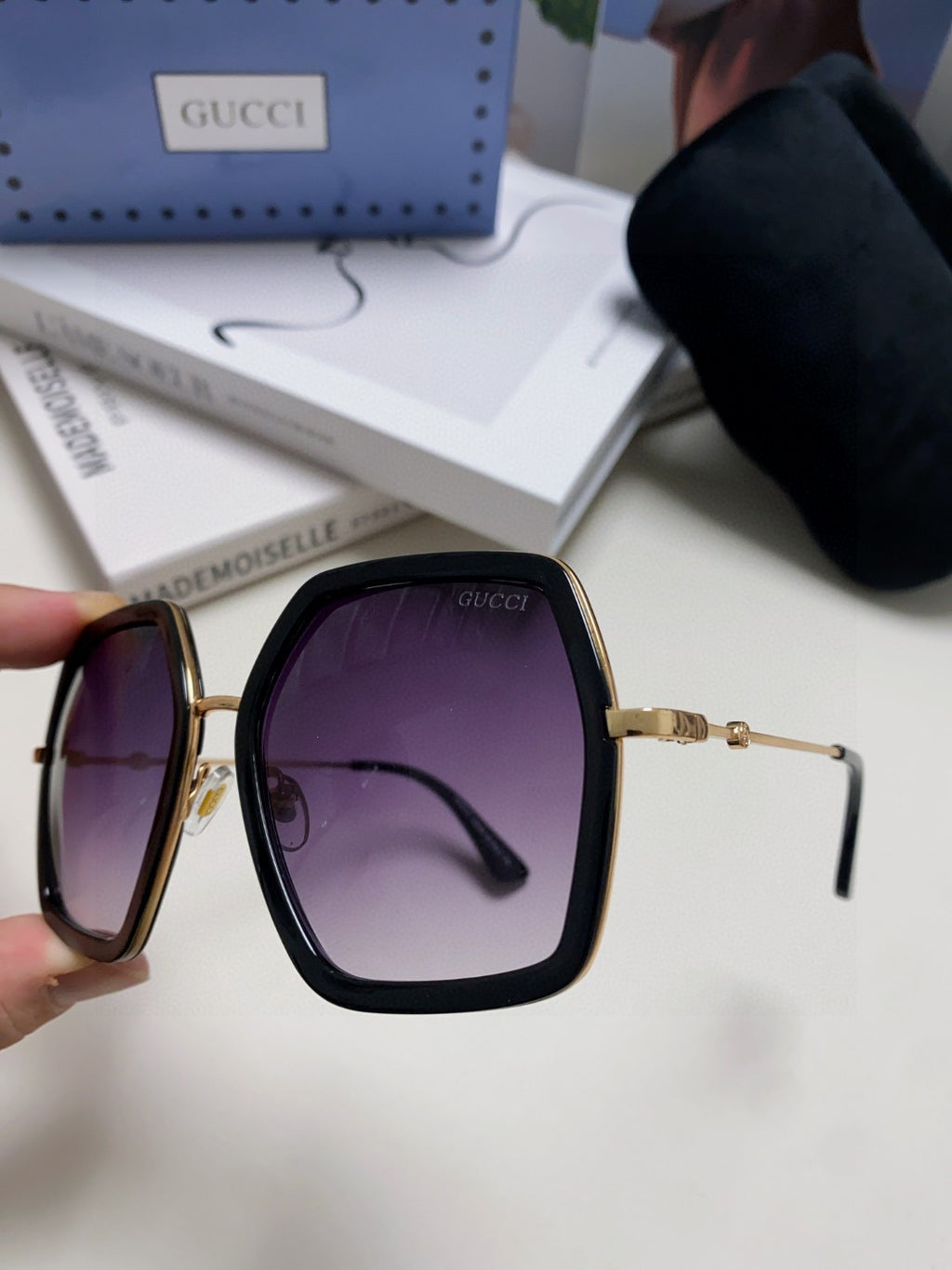 Gucci GG0106 Fashion Red Lens Sunglasses for Women - detail image 5