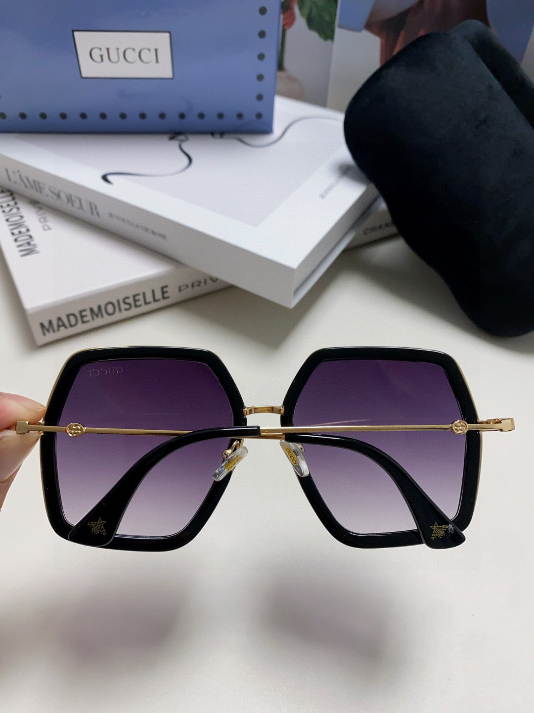Gucci GG0106 Fashion Red Lens Sunglasses for Women - detail image 4