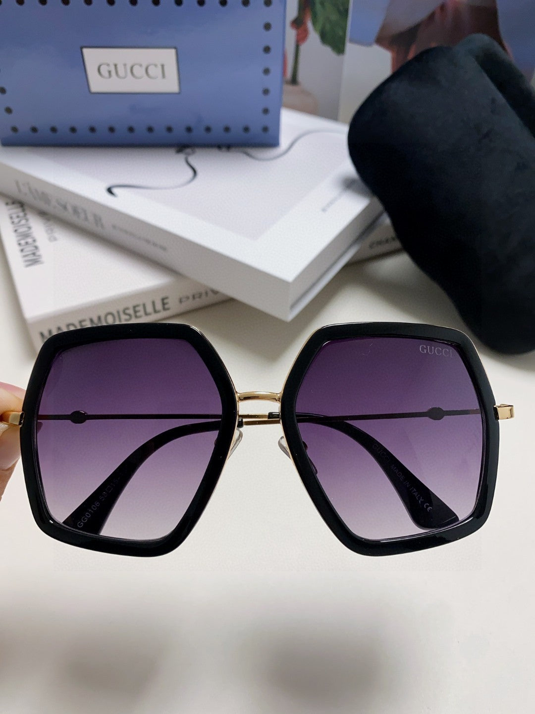 Gucci GG0106 Fashion Red Lens Sunglasses for Women - detail image 3