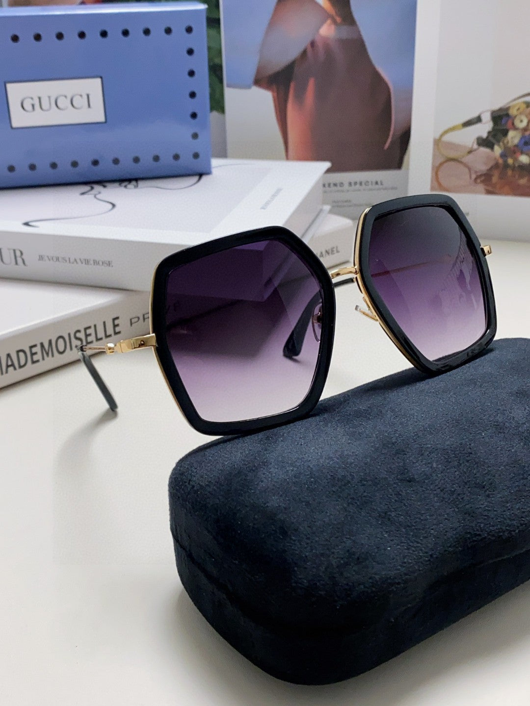 Gucci GG0106 Fashion Red Lens Sunglasses for Women - detail image 7