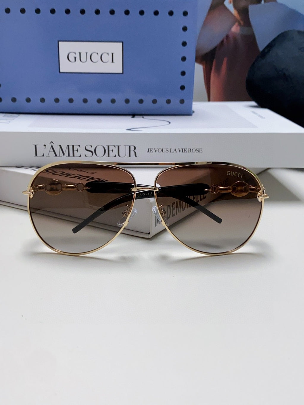 Gucci Polarized Aviator Silver Lens Sunglasses for Men & Women - 448829 - detail image 6