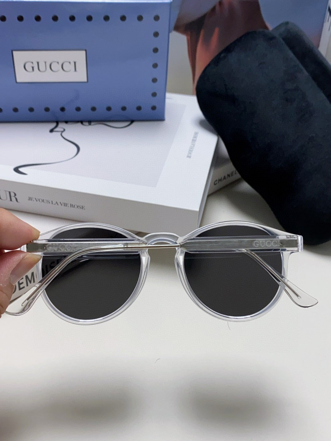 Gucci Round Silver Lens Sunglasses for Men & Women - detail image 3