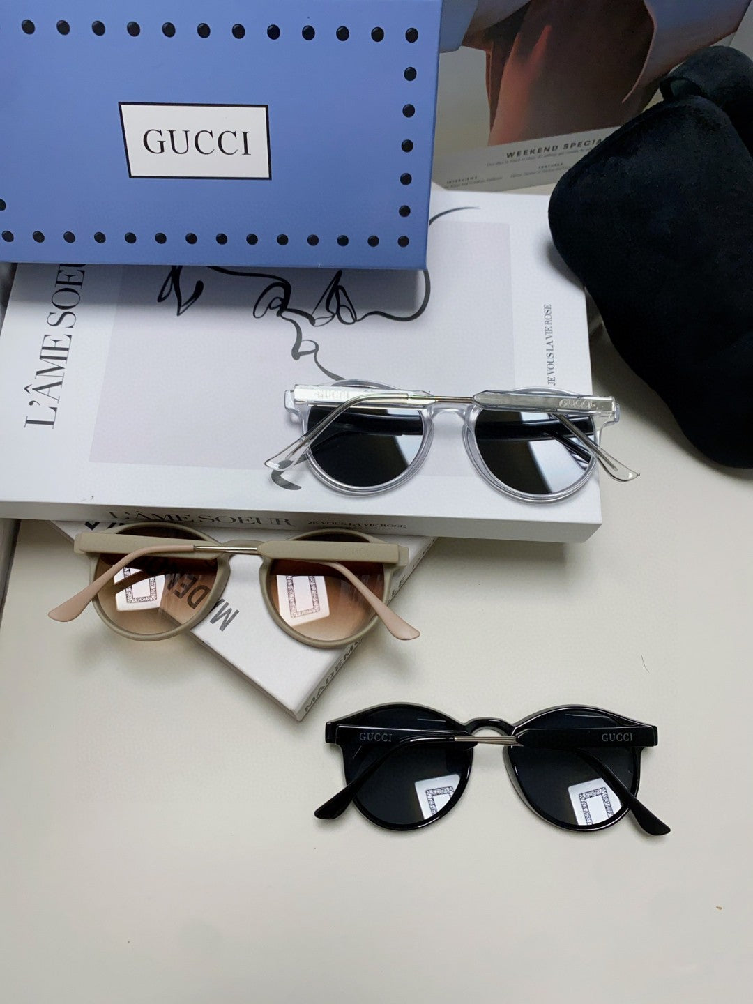 Gucci Round Silver Lens Sunglasses for Men & Women - detail image 7
