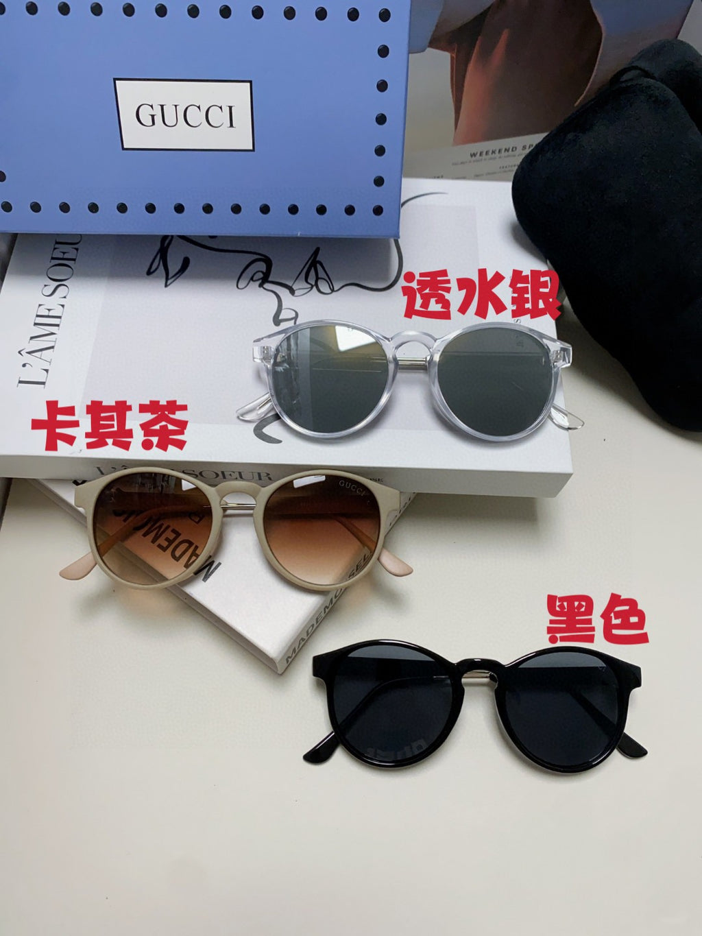 Gucci Round Brown Lens Sunglasses for Men & Women - detail image 8