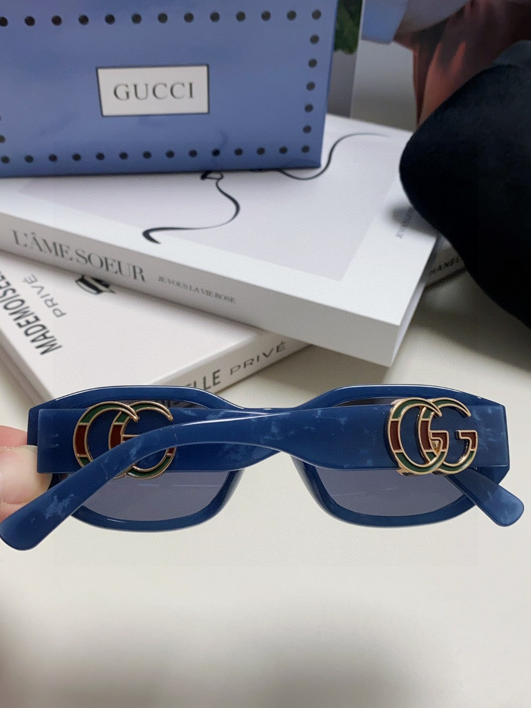 Gucci Round Blue Lens Sunglasses for Men & Women - 448810 - detail image 4
