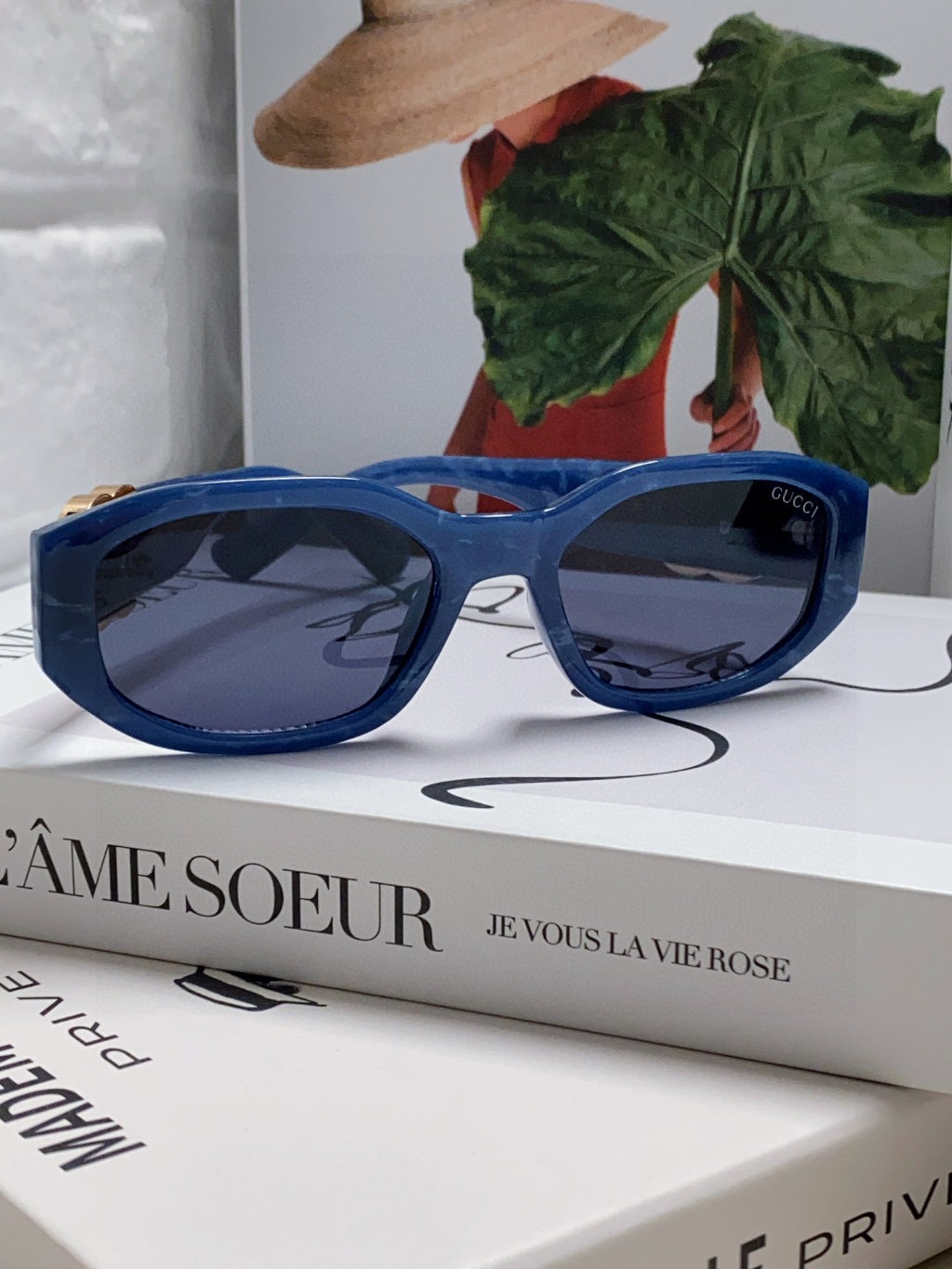 Gucci Round Blue Lens Sunglasses for Men & Women - 448810