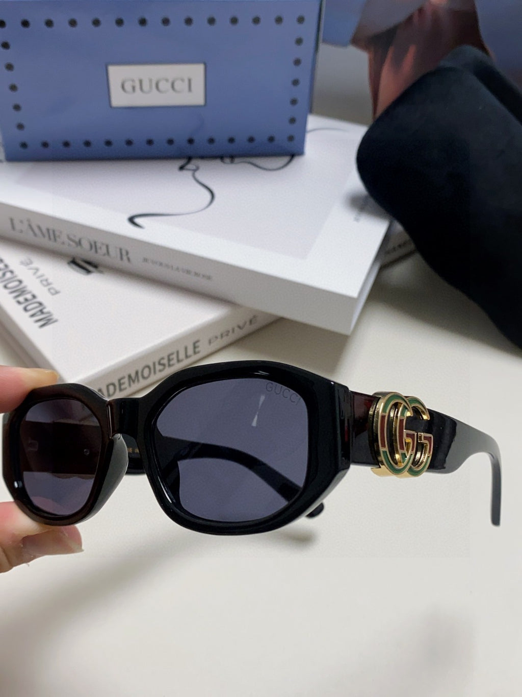 Gucci Round Blue Lens Sunglasses for Men & Women - 448813 - detail image 5