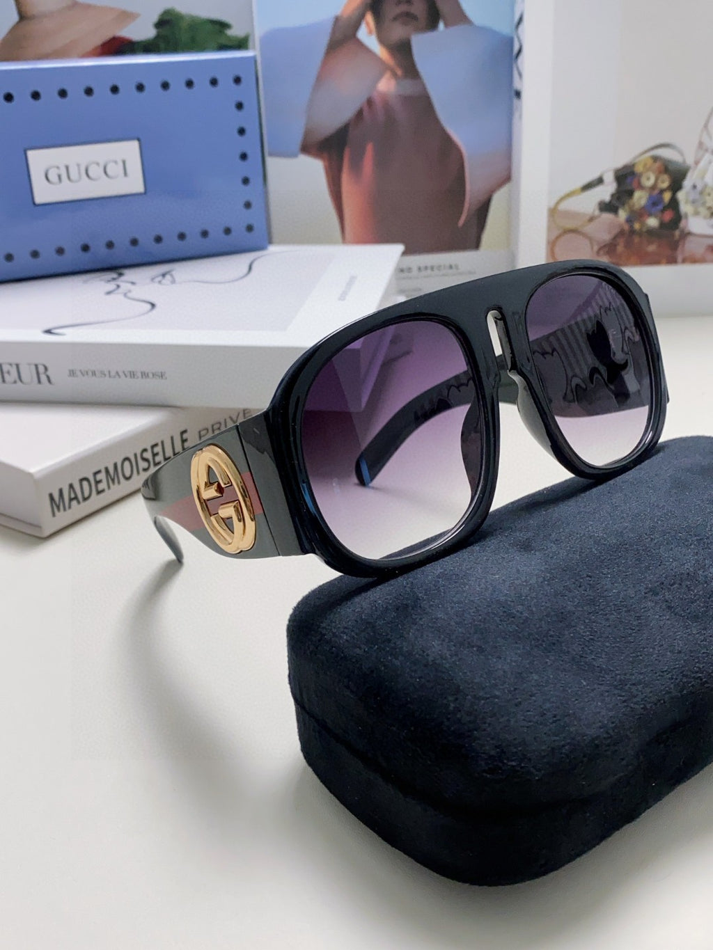 Gucci GG0152S Photochromic Metal Aviator Gray Lens Sunglasses for Men - 448814 - detail image 7