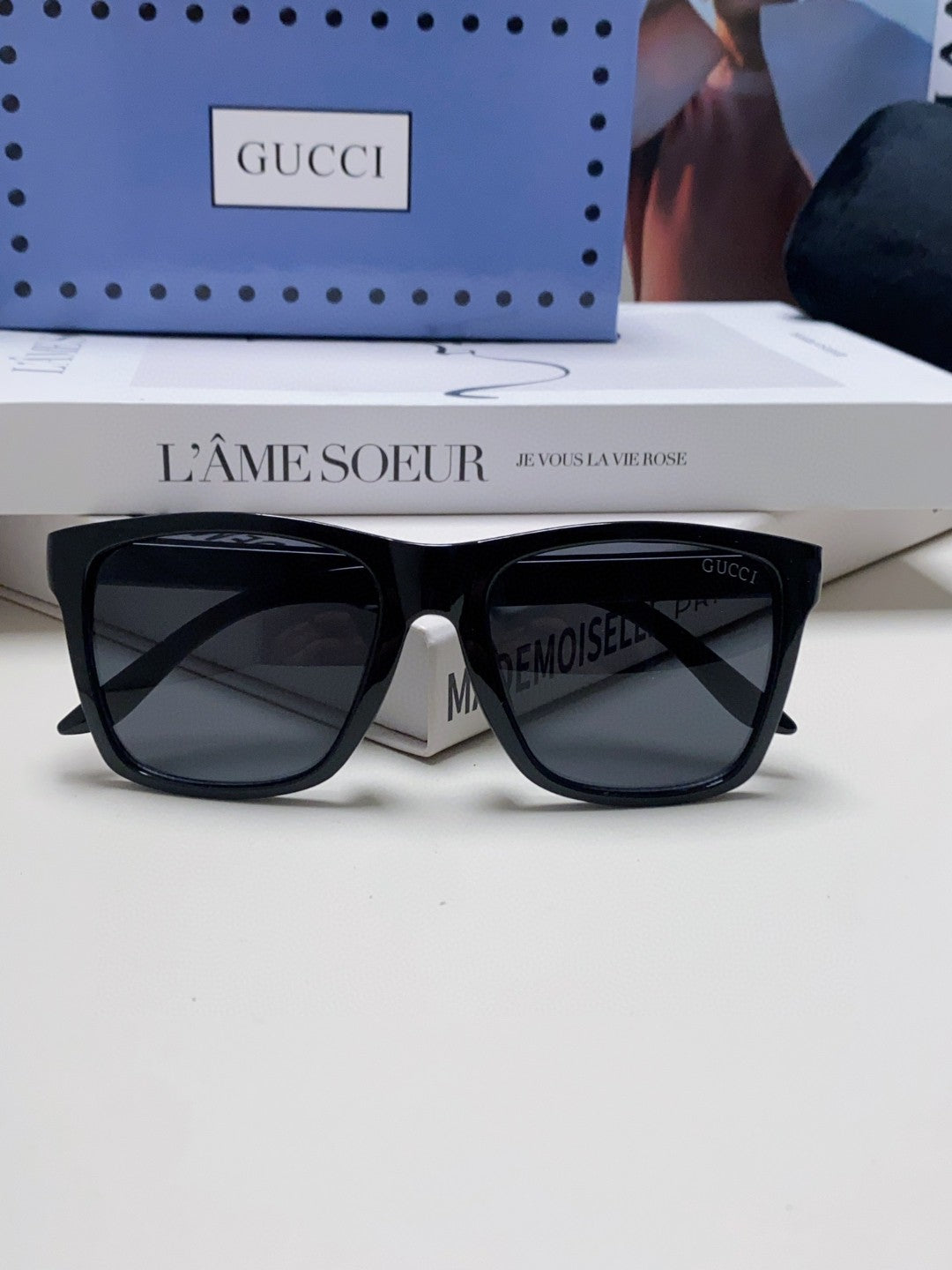 Gucci Fashion Black Lens Sunglasses for Men & Women - 448818 - detail image 6