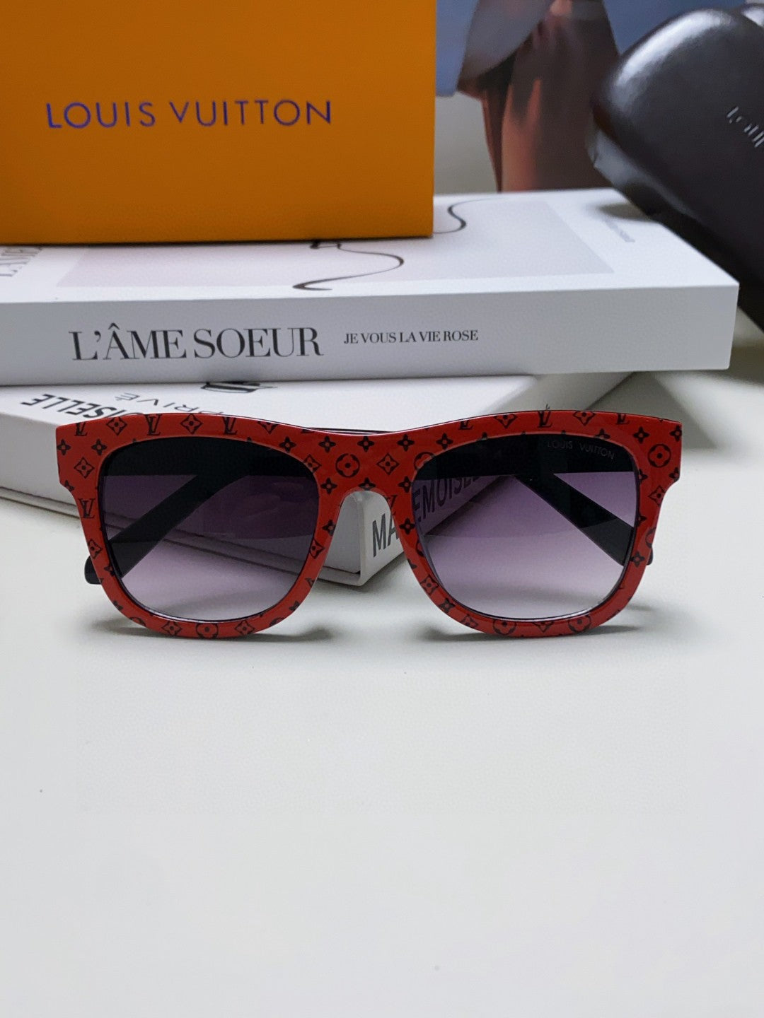 Louis Vuitton Oversized Red Lens Sunglasses for Men & Women - 448653 - detail image 5