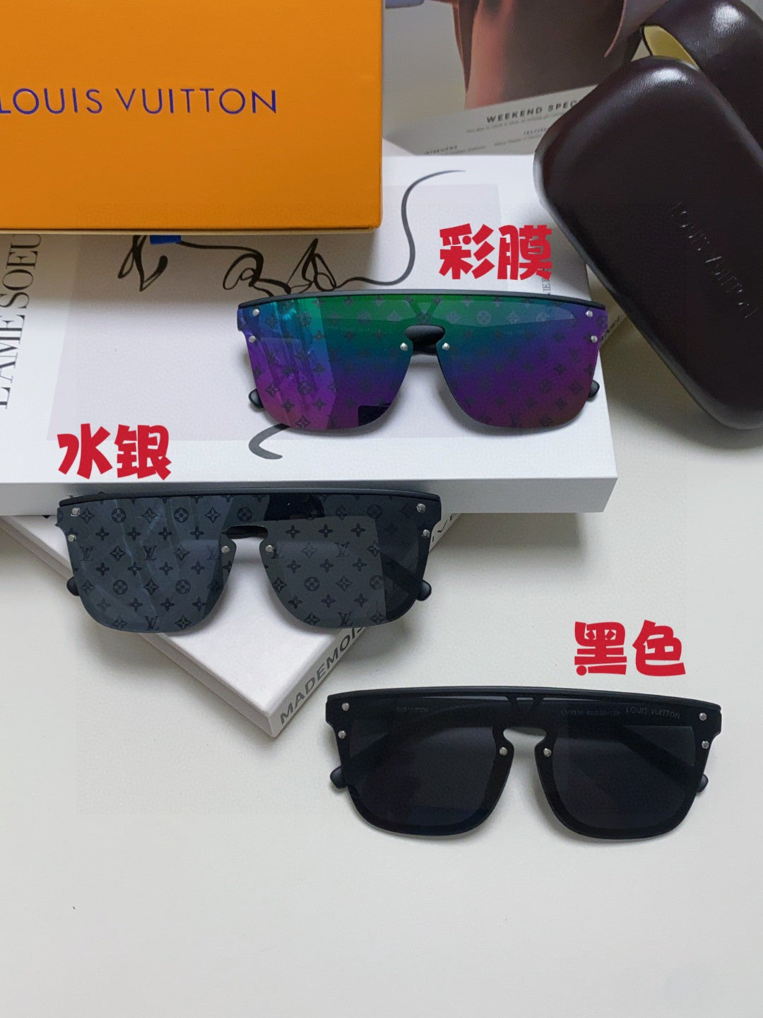Louis Vuitton Lightweight Rimless Red Lens Sunglasses for Men & Women - 448635 - detail image 11