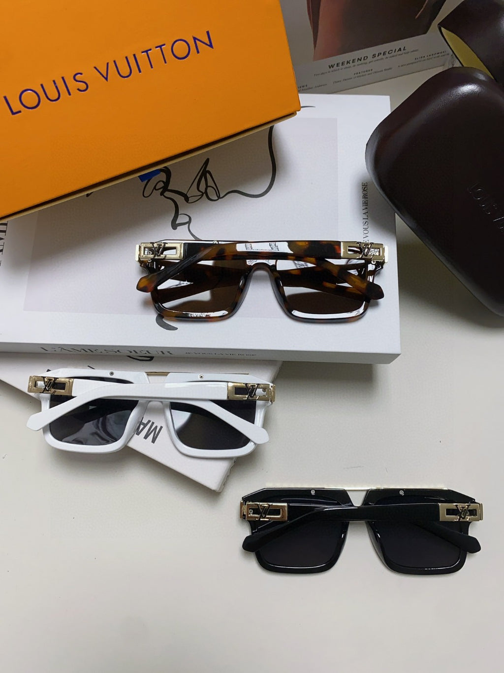 Louis Vuitton Fashion Black Lens Sunglasses for Men & Women - 448645 - detail image 8