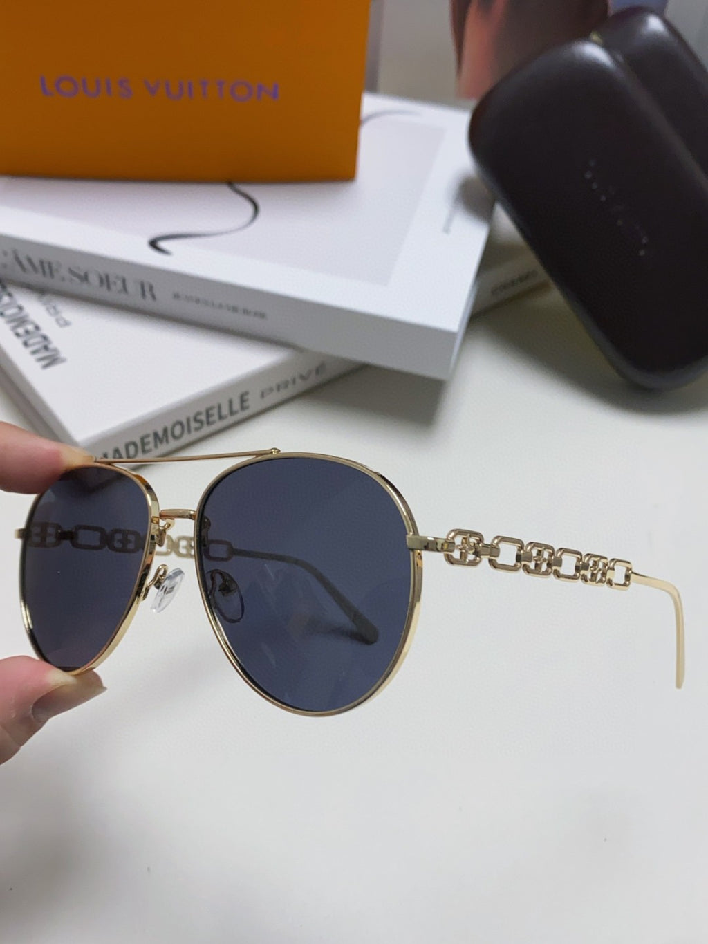 Louis Vuitton Aviator Black Lens Sunglasses for Women - detail image 2