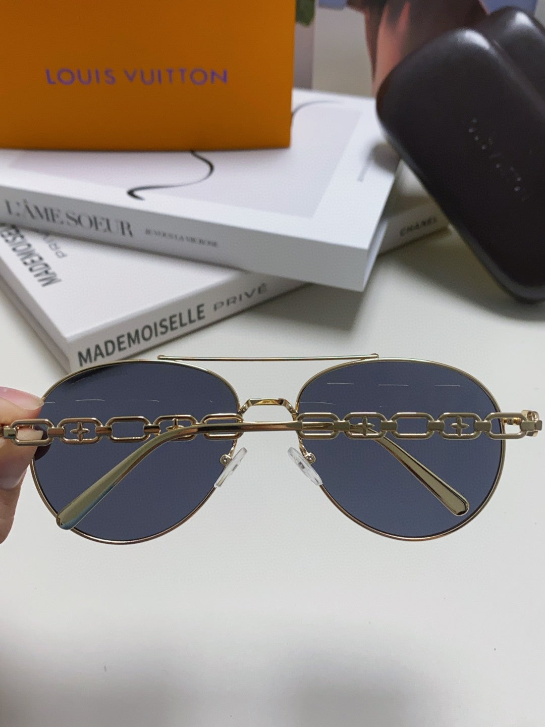 Louis Vuitton Aviator Black Lens Sunglasses for Women