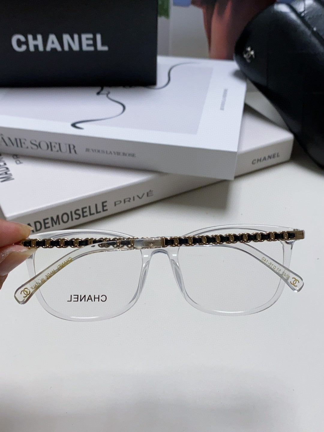 Chanel Blue-Light Oversized Gray Lens Sunglasses for Men & Women - detail image 4