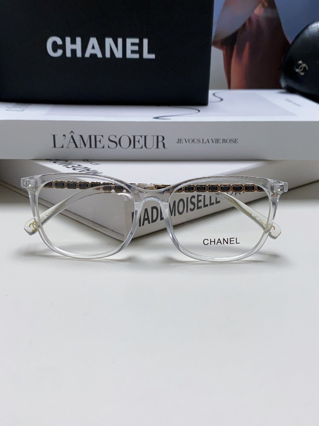 Chanel Blue-Light Oversized Gray Lens Sunglasses for Men & Women - detail image 6