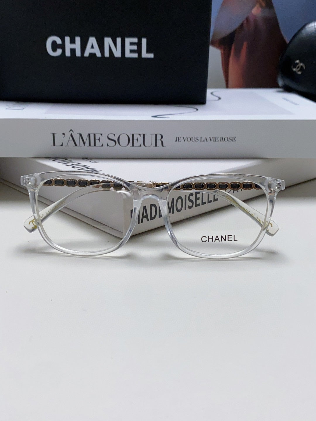 Chanel Blue-Light Oversized Gray Lens Sunglasses for Men & Women - detail image 6
