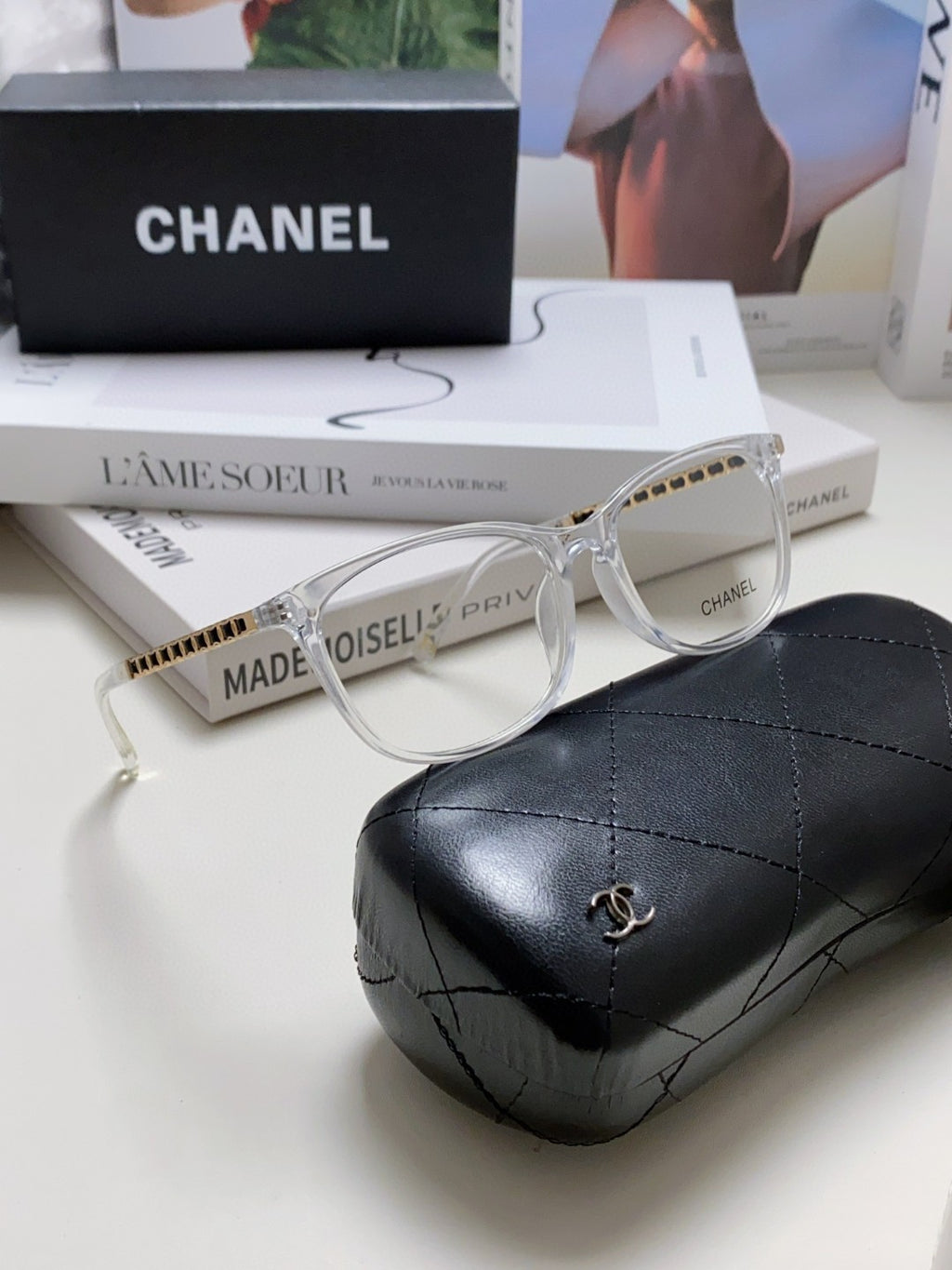 Chanel Blue-Light Oversized Gray Lens Sunglasses for Men & Women - detail image 7