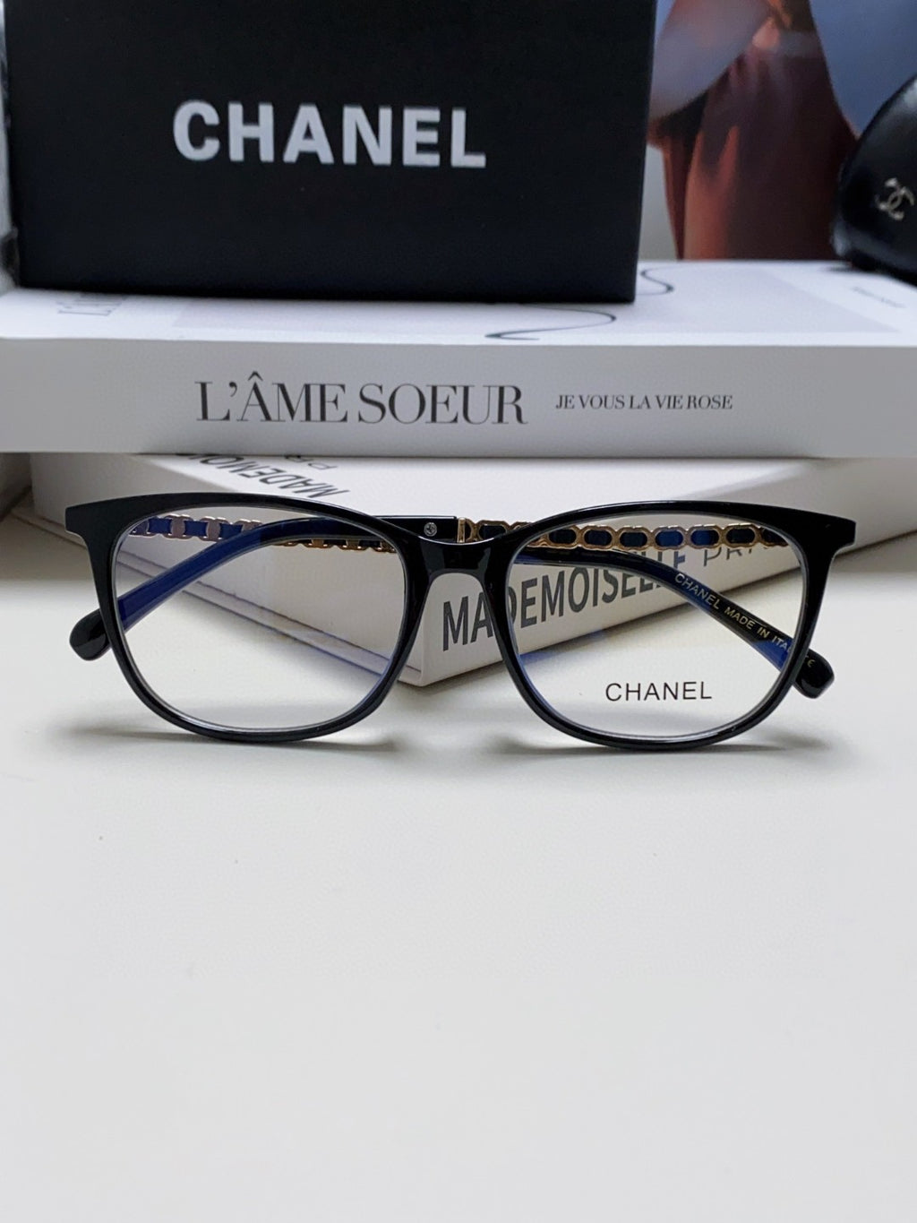 Chanel Blue-Light Oversized Red Lens Sunglasses for Men & Women - detail image 6
