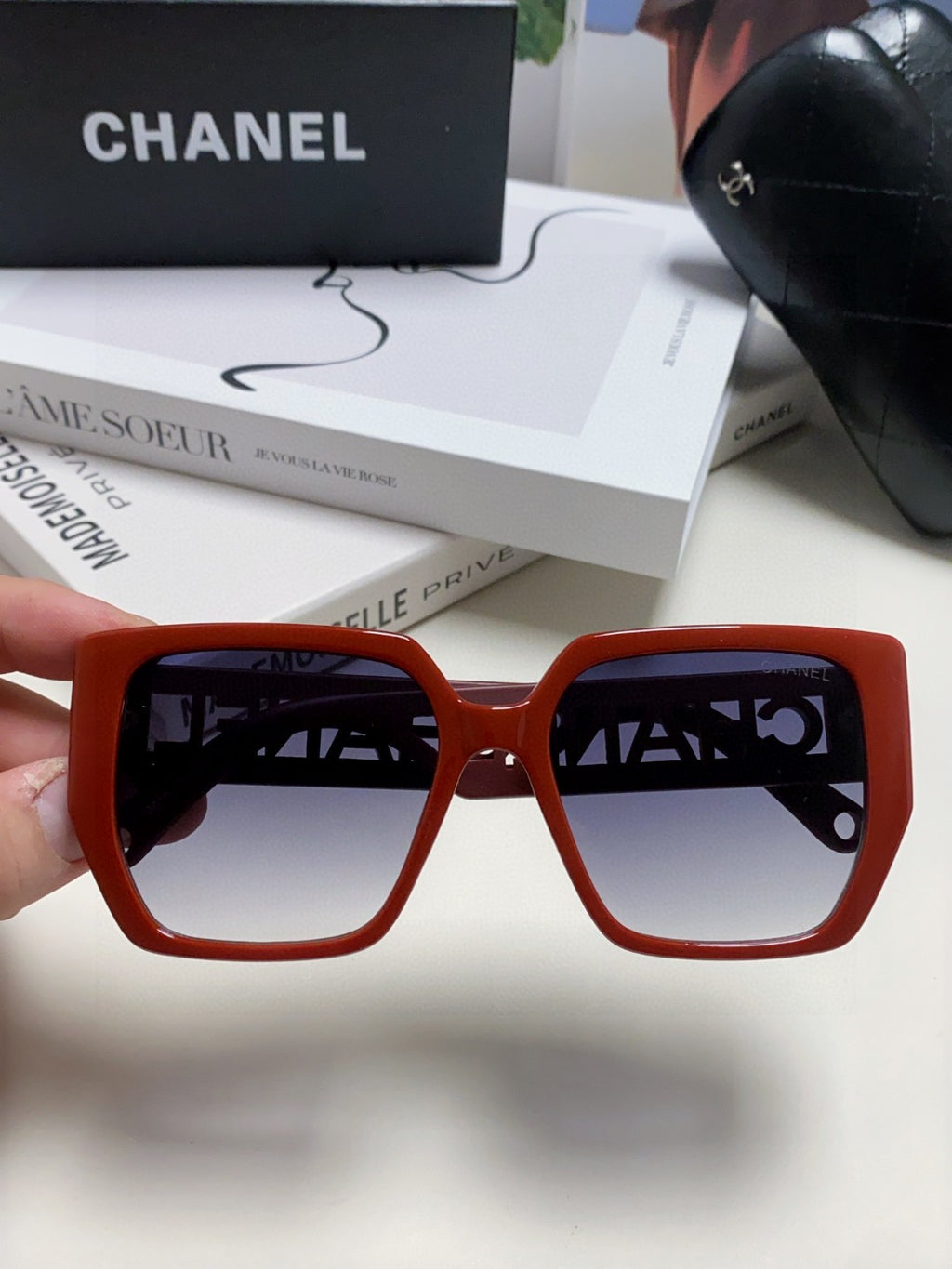 Chanel Square Red Lens Sunglasses for Men & Women - 448898 - detail image 3