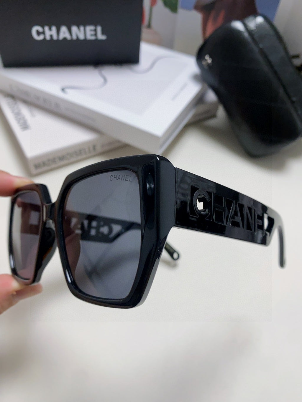Chanel Square Black Lens Sunglasses for Men & Women - 448899 - detail image 5