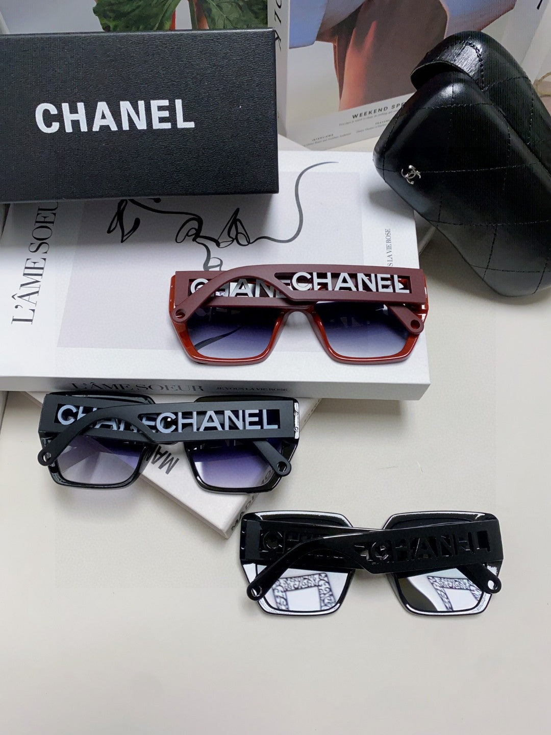 Chanel Square Black Lens Sunglasses for Men & Women - 448899 - detail image 8
