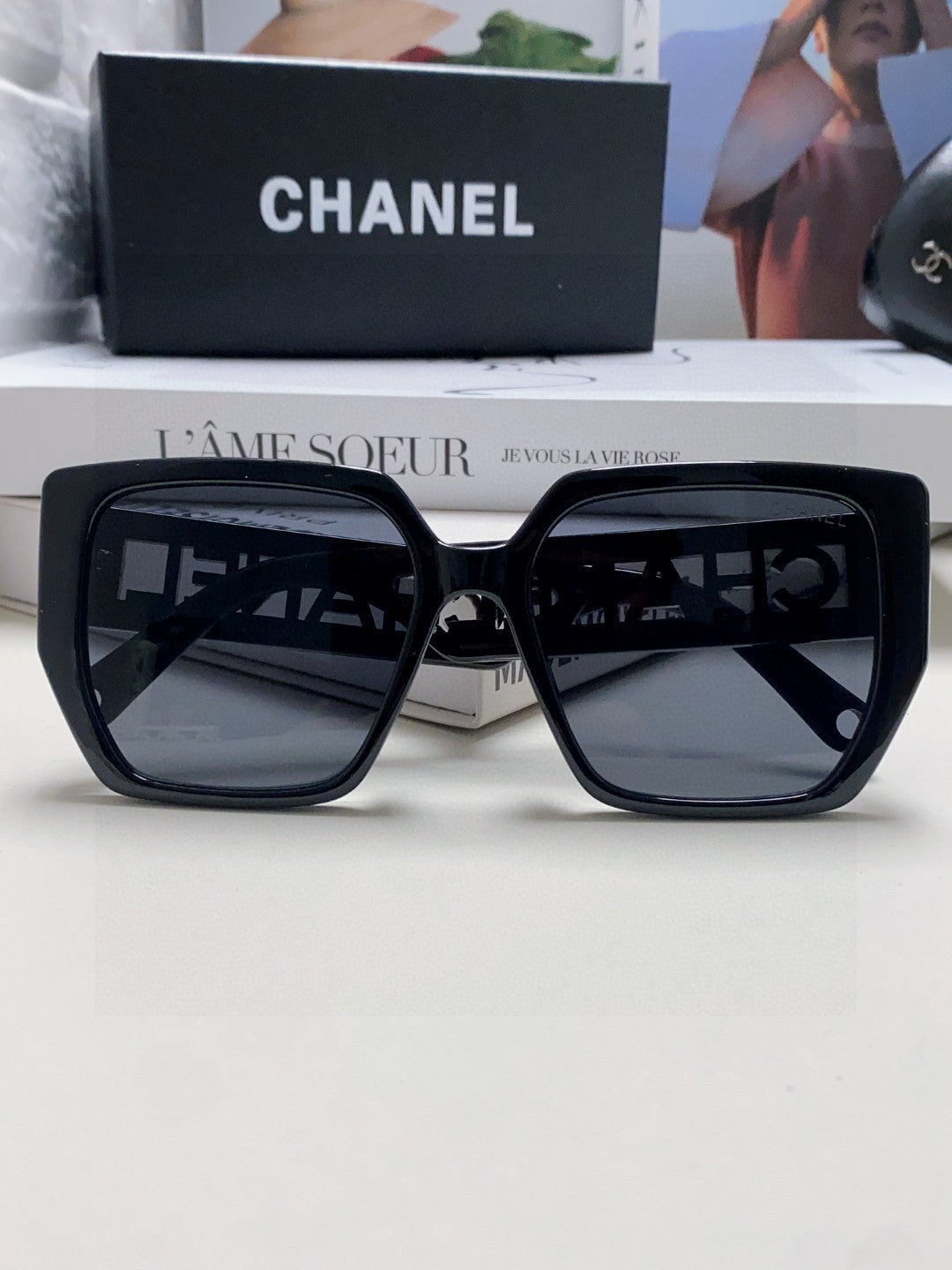 Chanel Square Black Lens Sunglasses for Men & Women - 448899 - detail image 6