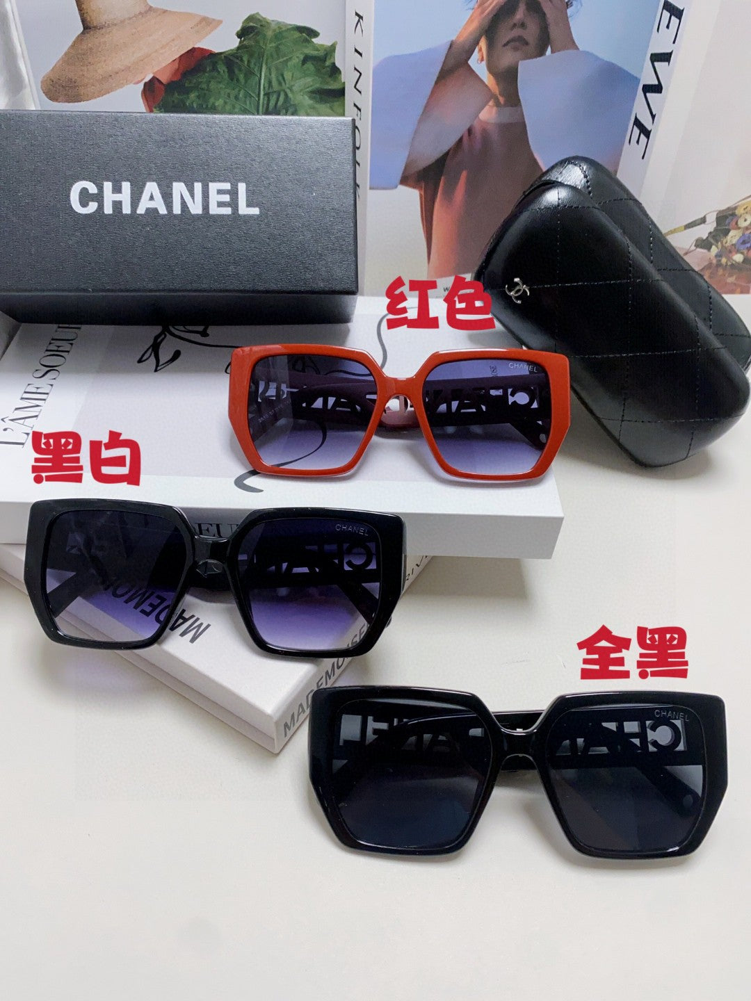 Chanel Square Black Lens Sunglasses for Men & Women - 448899 - detail image 9