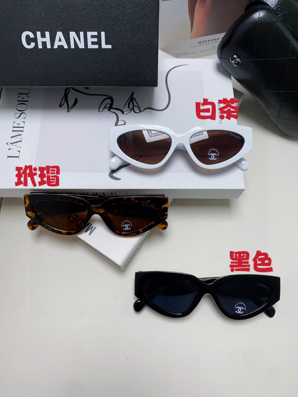 Chanel Cat-Eye Gray Lens Sunglasses for Women - 448903 - detail image 8