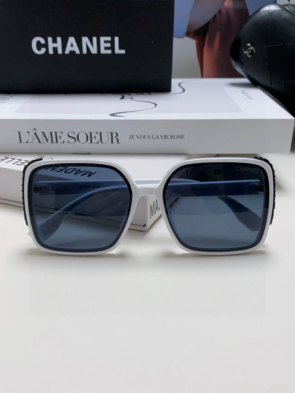 Chanel Square Black Lens Sunglasses for Women - detail image 6