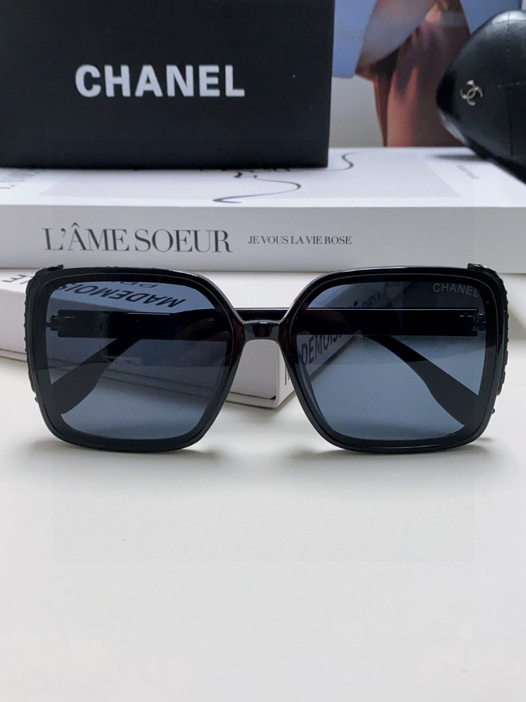 Chanel Square Blue Lens Sunglasses for Women - 448911 - detail image 6