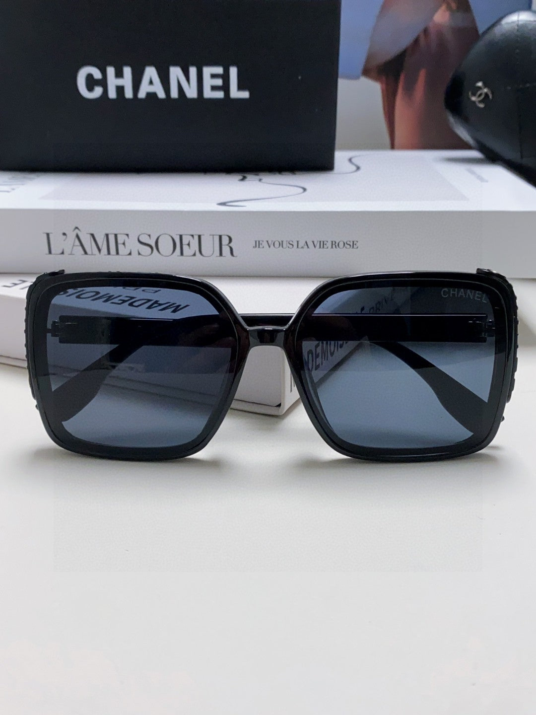 Chanel Square Blue Lens Sunglasses for Women - 448911 - detail image 6